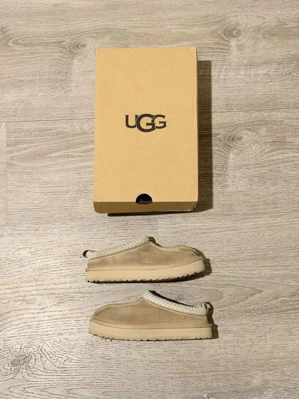 UGG Kids Slip-On Cozy Shearling Lined Slippers in Chestnut Tan